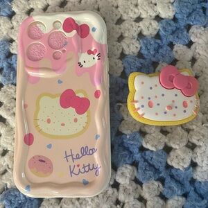 Hello Kitty iPhone 15 Pro Case + 3D Adhesive Stand